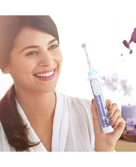 Genius 9000 Electric Toothbrush with 3 Replacement Heads & Smart Travel Case, Purple Orchid